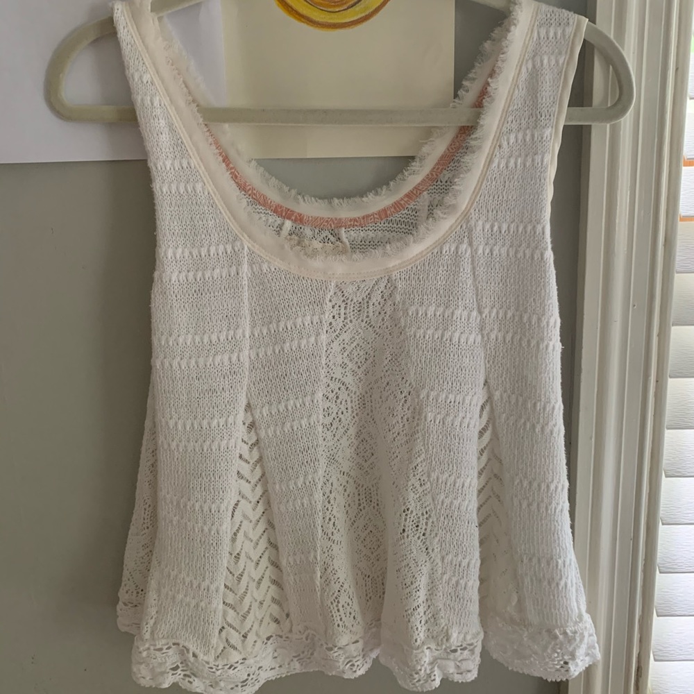 (thrifted) meadow rue white flowy tank